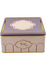 Evle Er029-2e Botanica Yellow Desenli Kare Metal Saklama Kabı 24x24 Cm