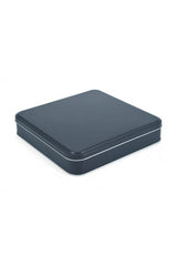 215x215x47 mm Metal Kapaklı Baskısız Metal Kutu, Mat Siyah, 36 Adet