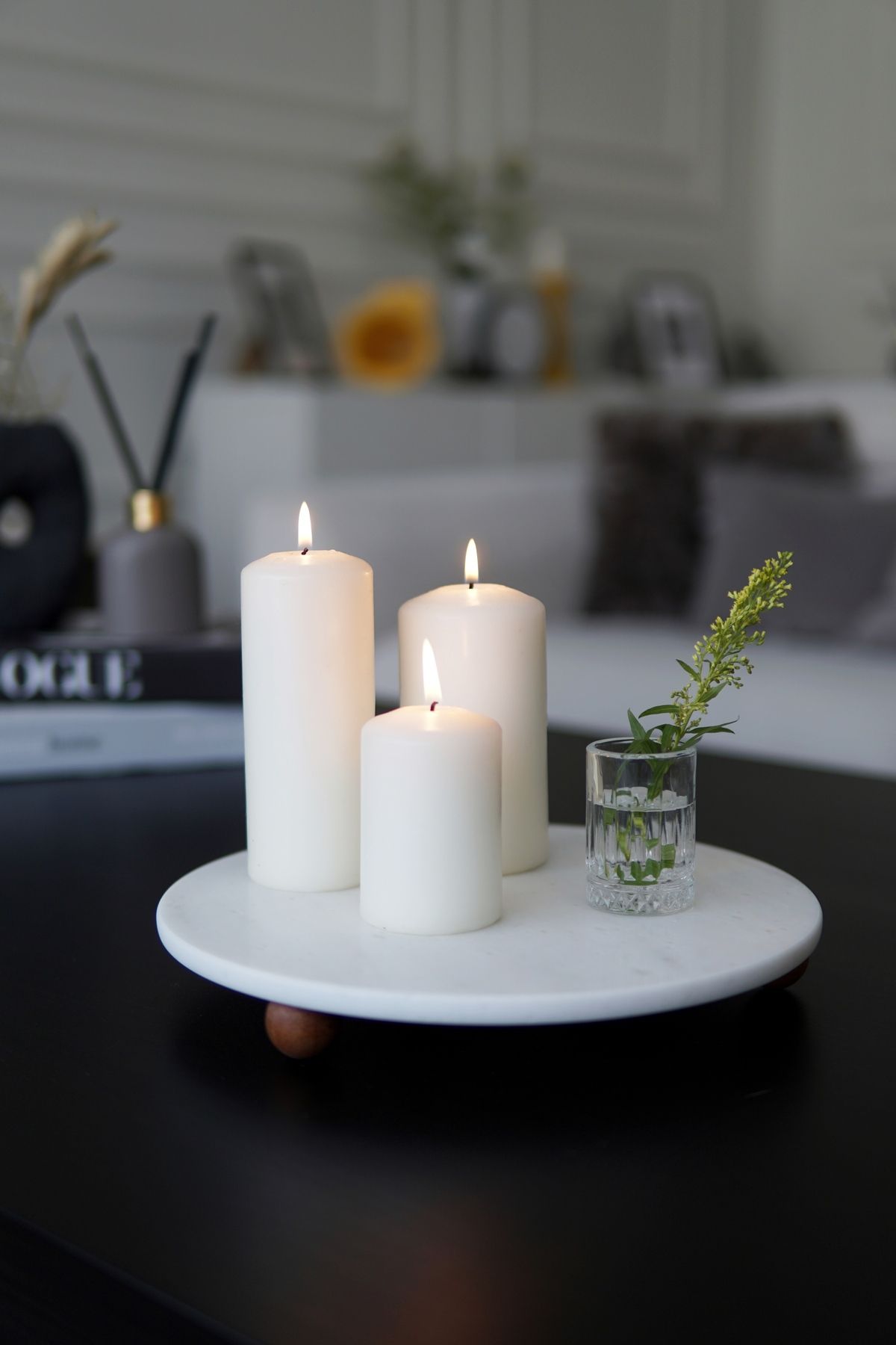 Sunumluk - Beyaz Mermer, Sunum Tabağı - 28 cm