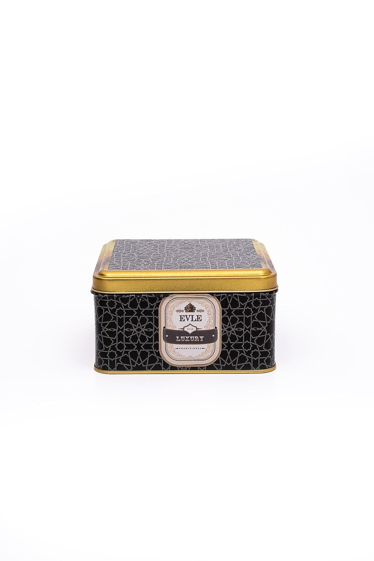Er026-v2 Trellis Desenli Kare Metal Saklama Kabı 16x16 Cm