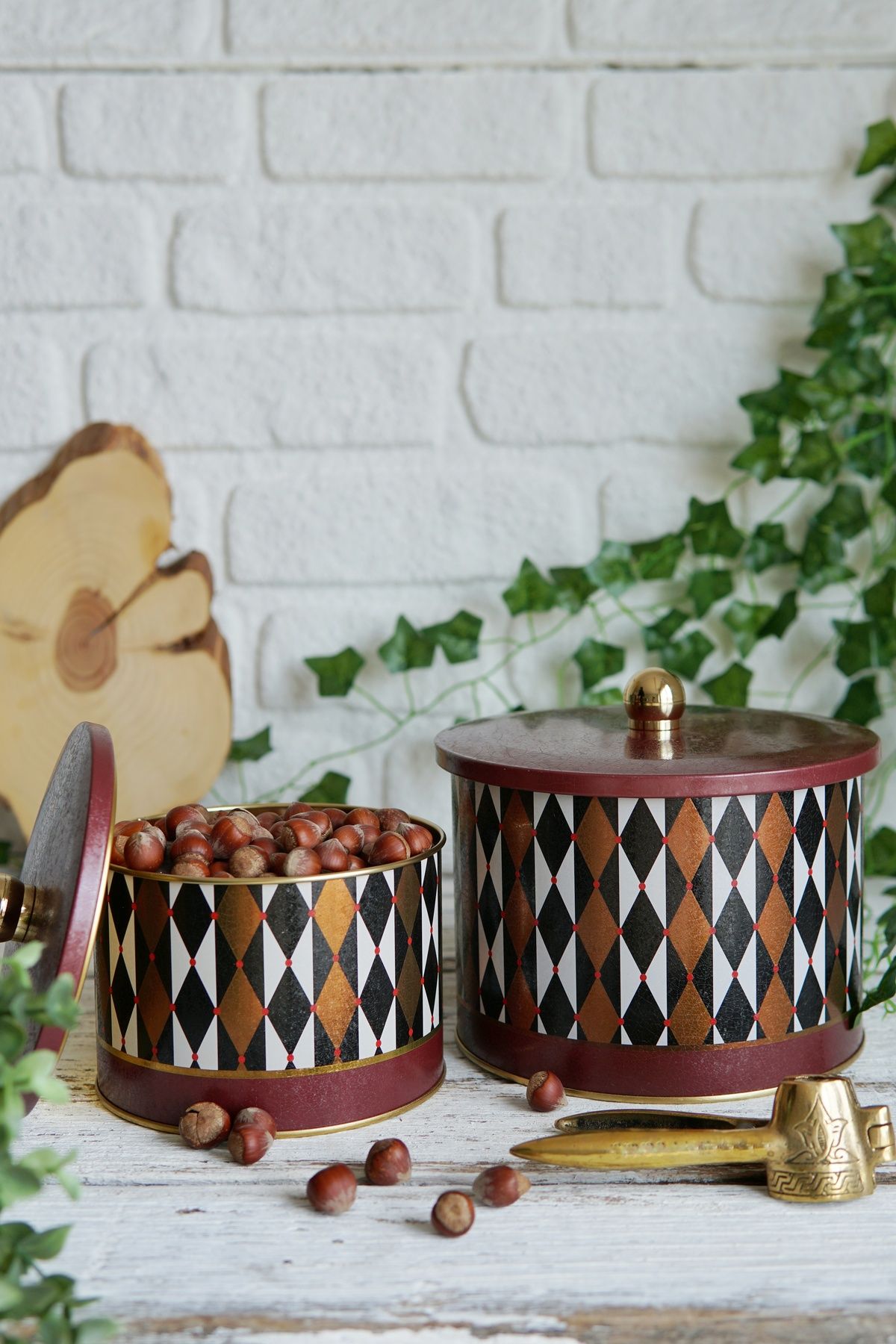 Circus Desenli Metal Saklama Kabı Seti - 2'li Set (1,3 Lt - 2,9 Lt) ERB53T8