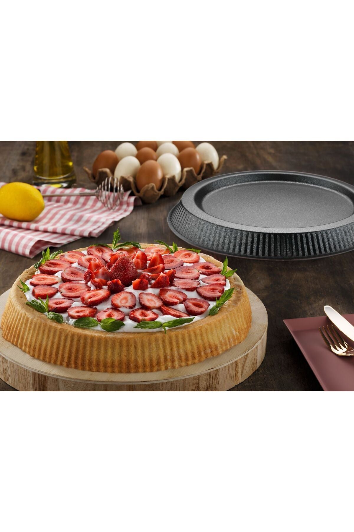 30 cm Siyah Tart Kalıbı, Şık ve Sağlam, Pratik Kullanım