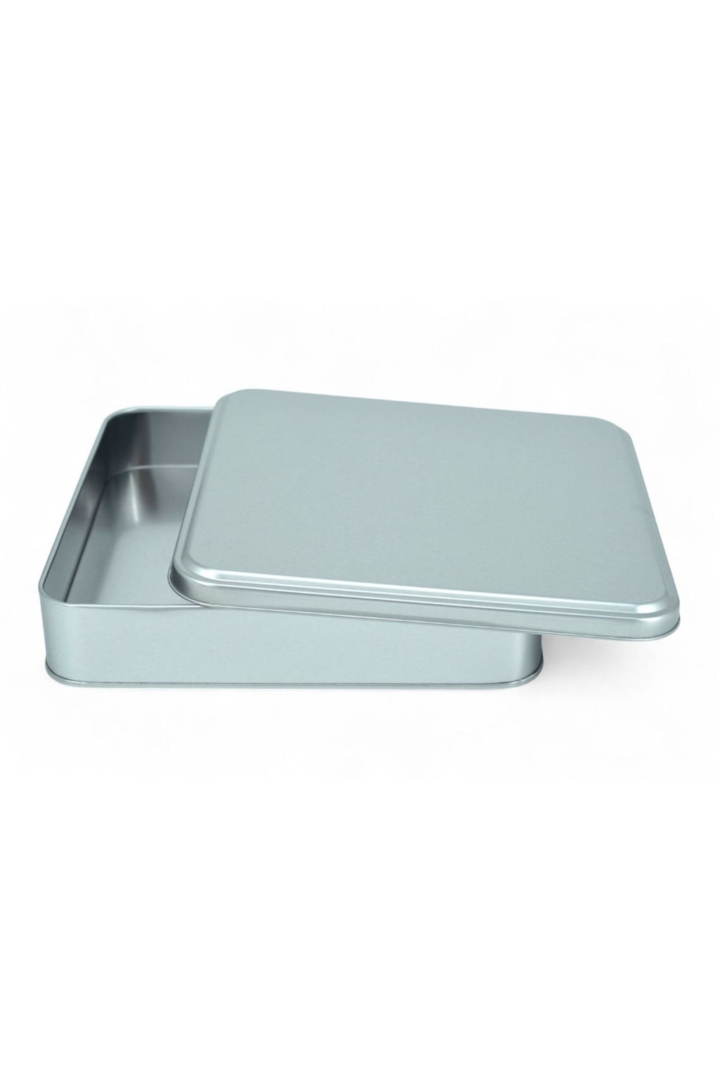 215x215x47 mm Metal Kapaklı Baskısız Metal Kutu, Mat Silver, 36 Adet