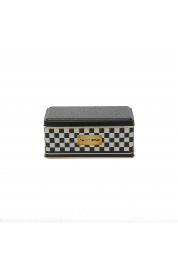 Evle Dikdörtgen Kutu, 115x190x80 mm, 1,6 lt, Checkers Black_Swt Home