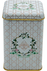 Evle Er022-7a Elegance Coffee Desenli Kare Metal Saklama Kabı 11x11 Cm