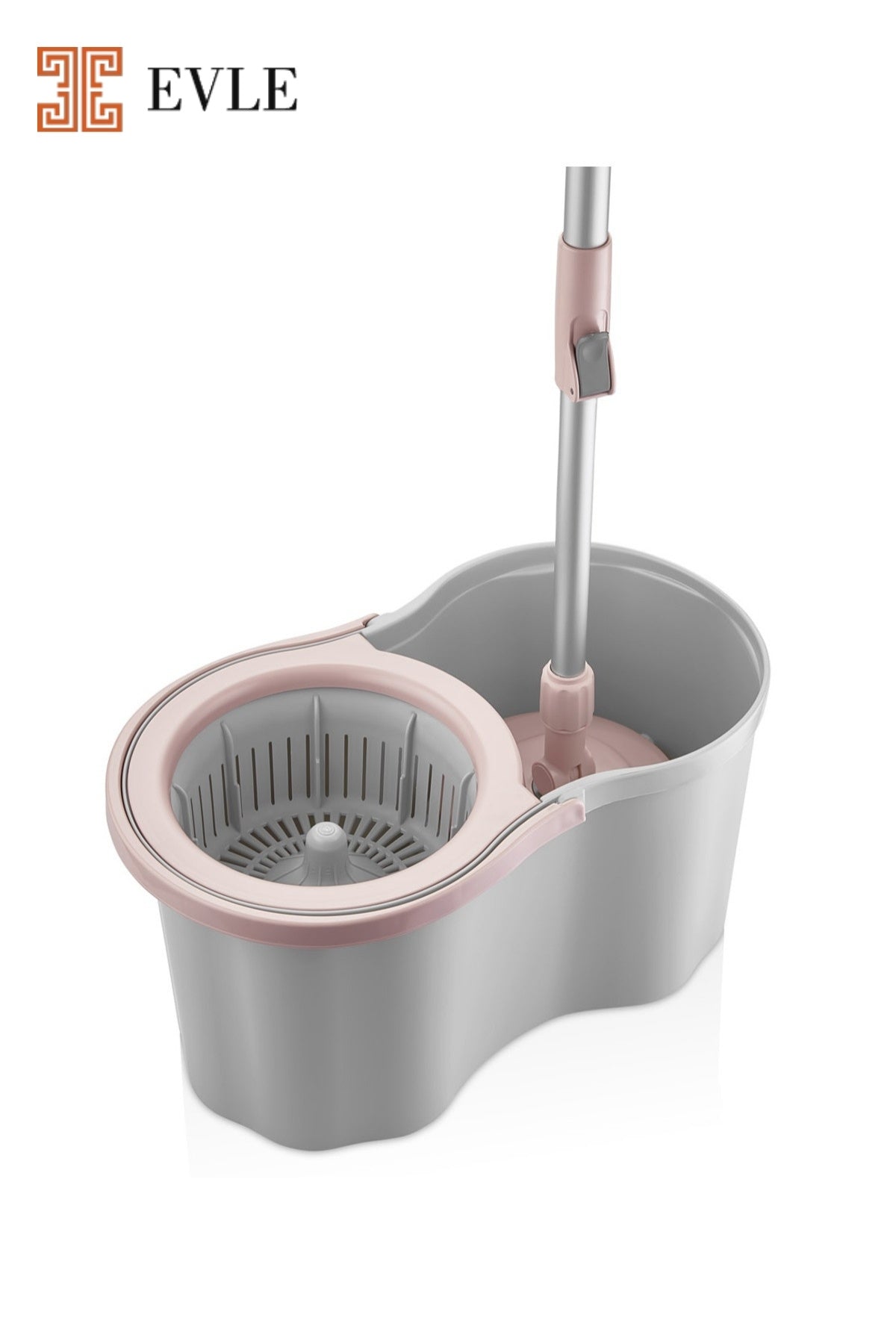 Lavine Premium 360 Mop Temizlik Seti – 16 L, Gri, Paslanmaz Sap