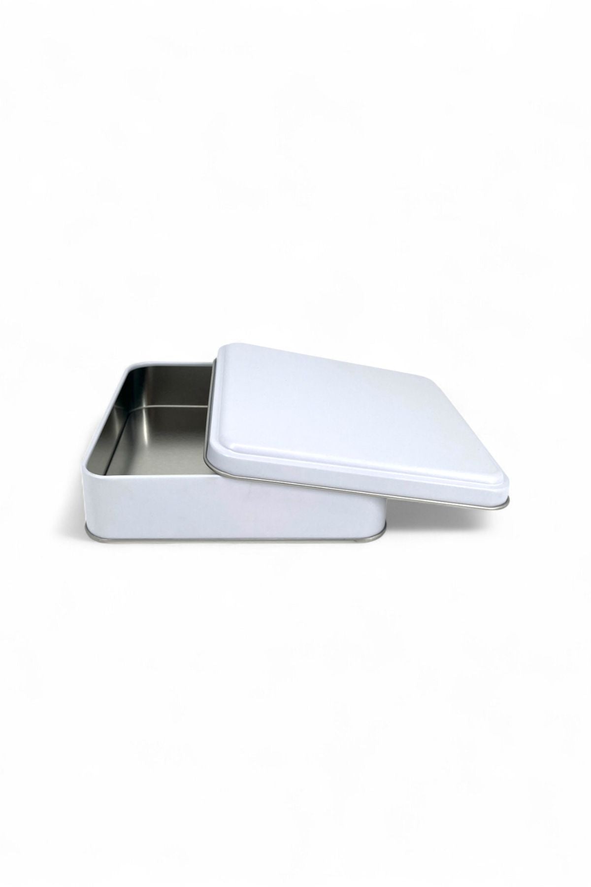 158x158x47 mm Metal Kapaklı Baskısız Metal Kutu, Mat Beyaz, 72 Adet