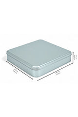 215x215x47 mm Metal Kapaklı Baskısız Metal Kutu, Mat Silver, 36 Adet