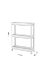 3 Katlı Tekerlekli Slim Raf Modüler Banyo Rafı, Mutfak Rafı