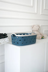 Deri Desenli Saklama ve Düzenleme Sepet Takımı (7’li), Mavi