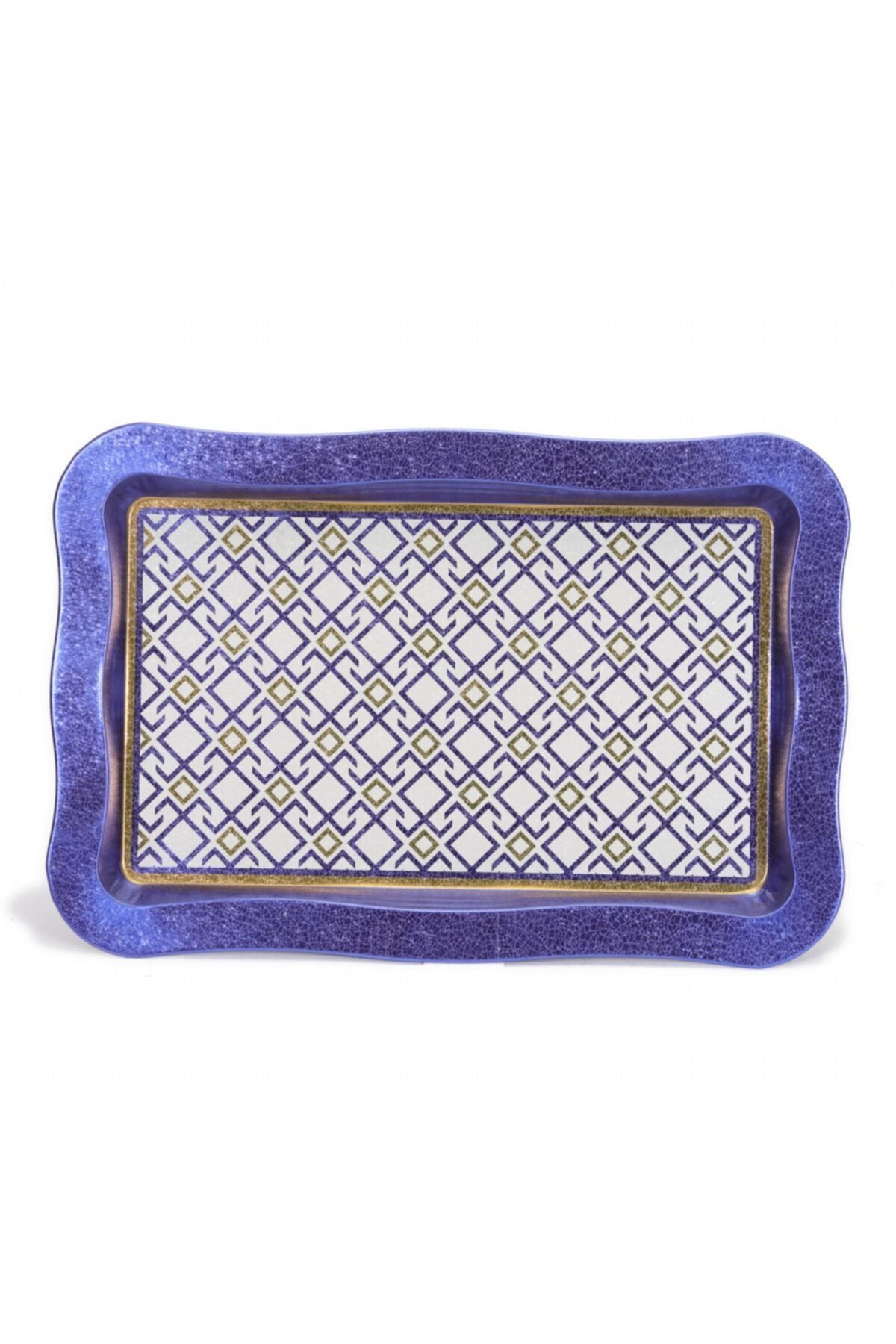 Ef165-a9 Turkish White Blue_swt Home Desenli Dikdörtgen Tepsi 24x36 Cm