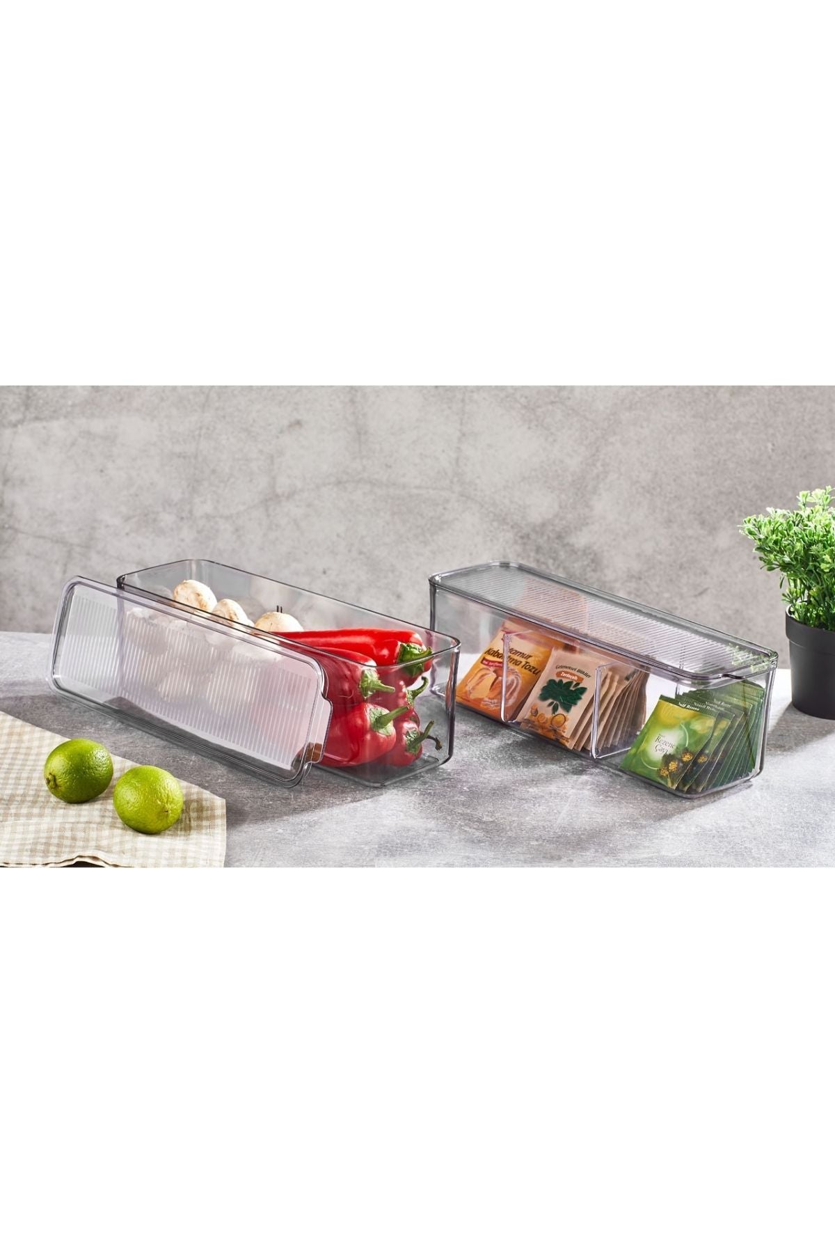 Mina Organizer Plastik Raf, Şeffaf Füme Kapaklı 2 x 2500 ml