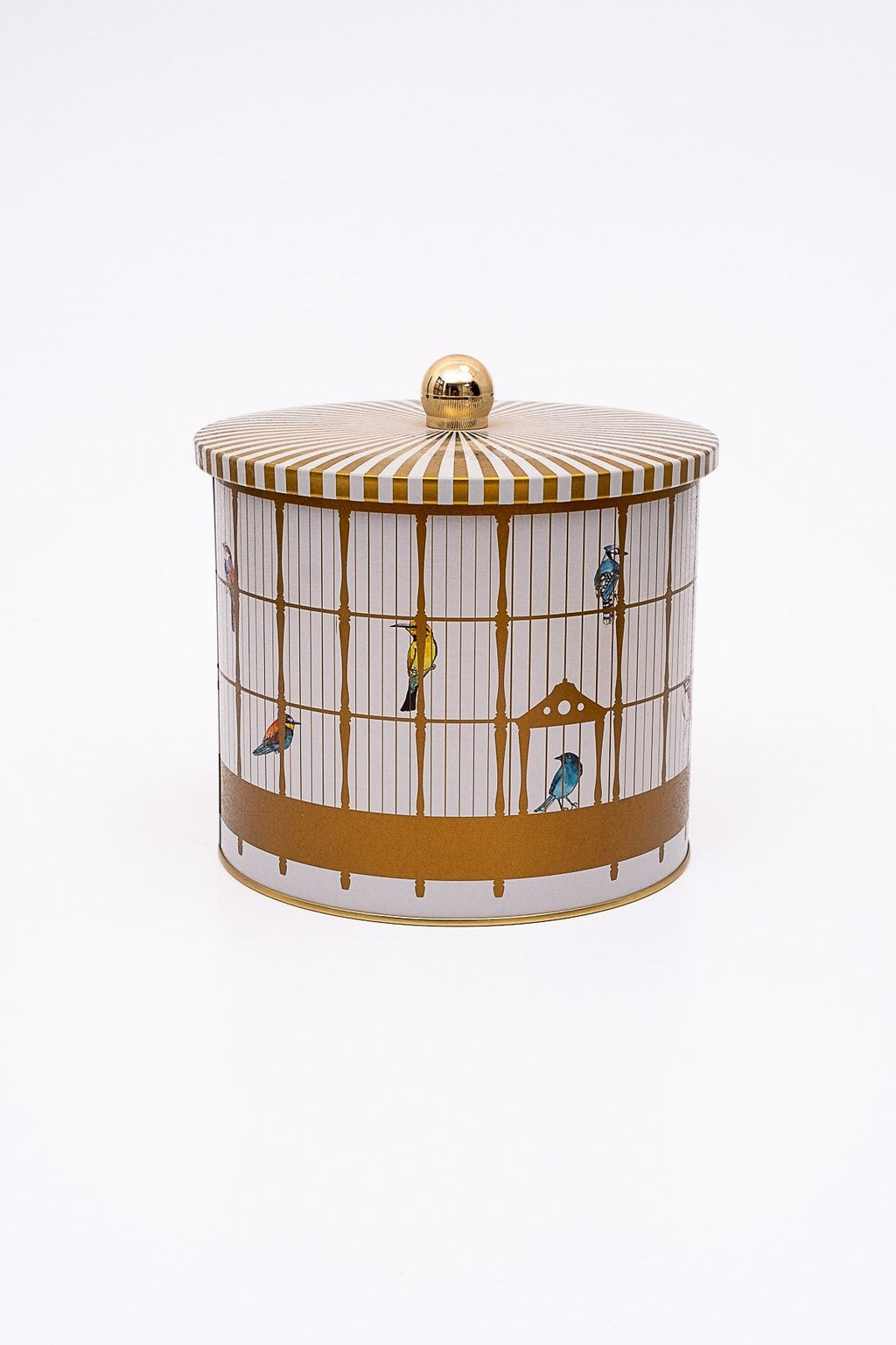 Bird Cage Desenli Erzak Saklama Kabı - Metal Saklama Kabı 17,5 Cm X 15,5 Cm Er146-t7