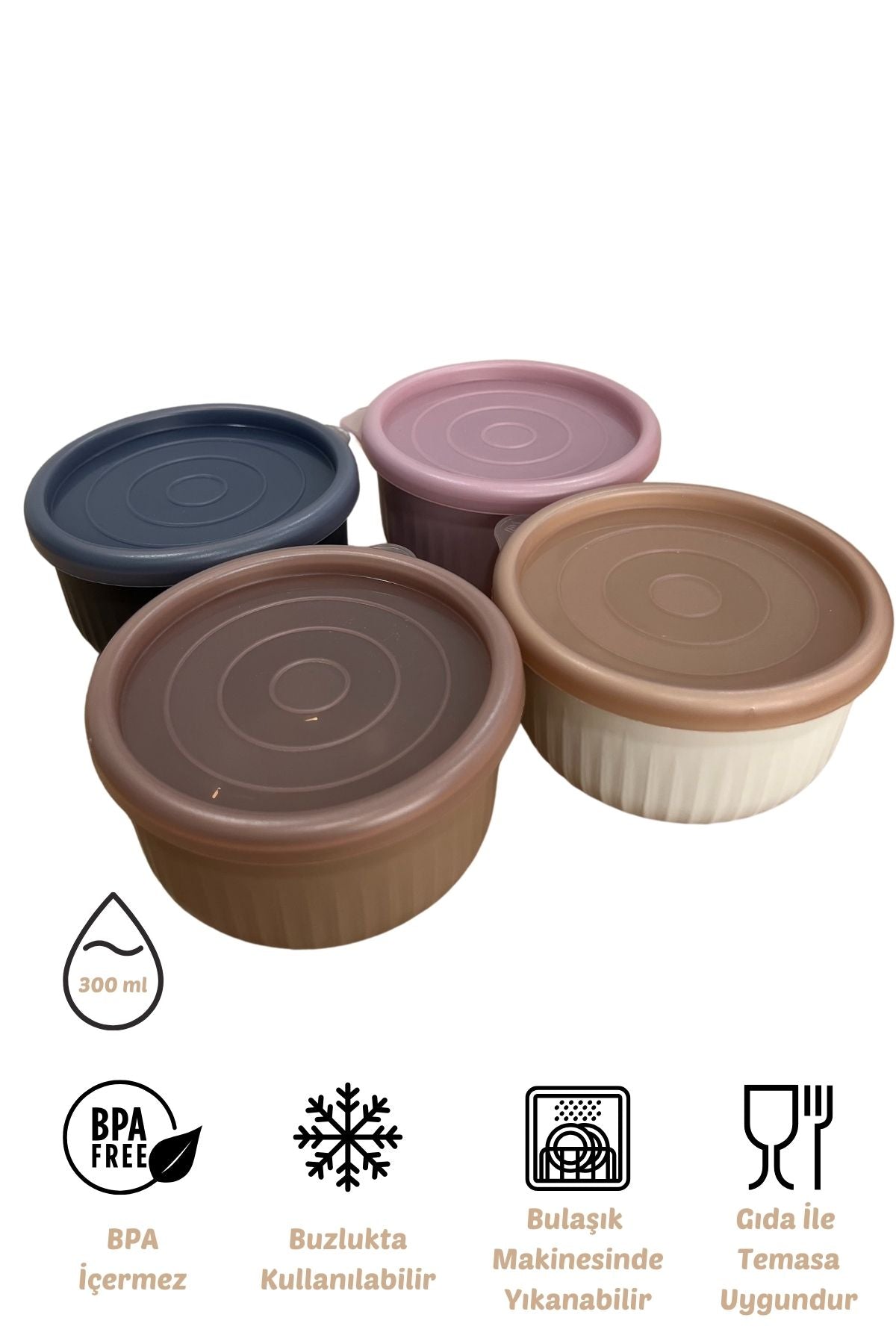 x VipAhmet Vakumlu Saklama Kabı 4'lü Set, 0,30 lt