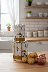 Metal Patates Soğan Kovası - Sebzelik - Patates Soğanlık Sepeti 2li Set