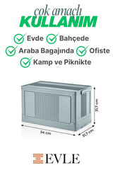 Çok Amaçlı Modüler Kasa, İstiflenebilir Organizer Düzenleyici 55 lt, 54 x 31,7 x 31,7 cm, Mavi