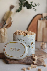 Er004-9g Terrazzo Cream Desenli Oval Metal Saklama Kabı 11x15 Cm