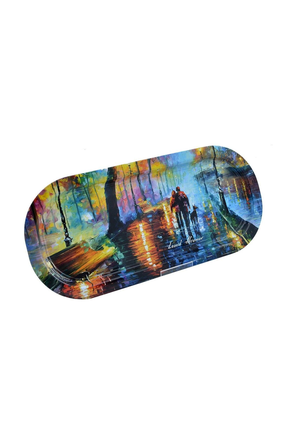 Ef168-04 Afremov Venice Desenli Oval Tepsi 16x35 Cm