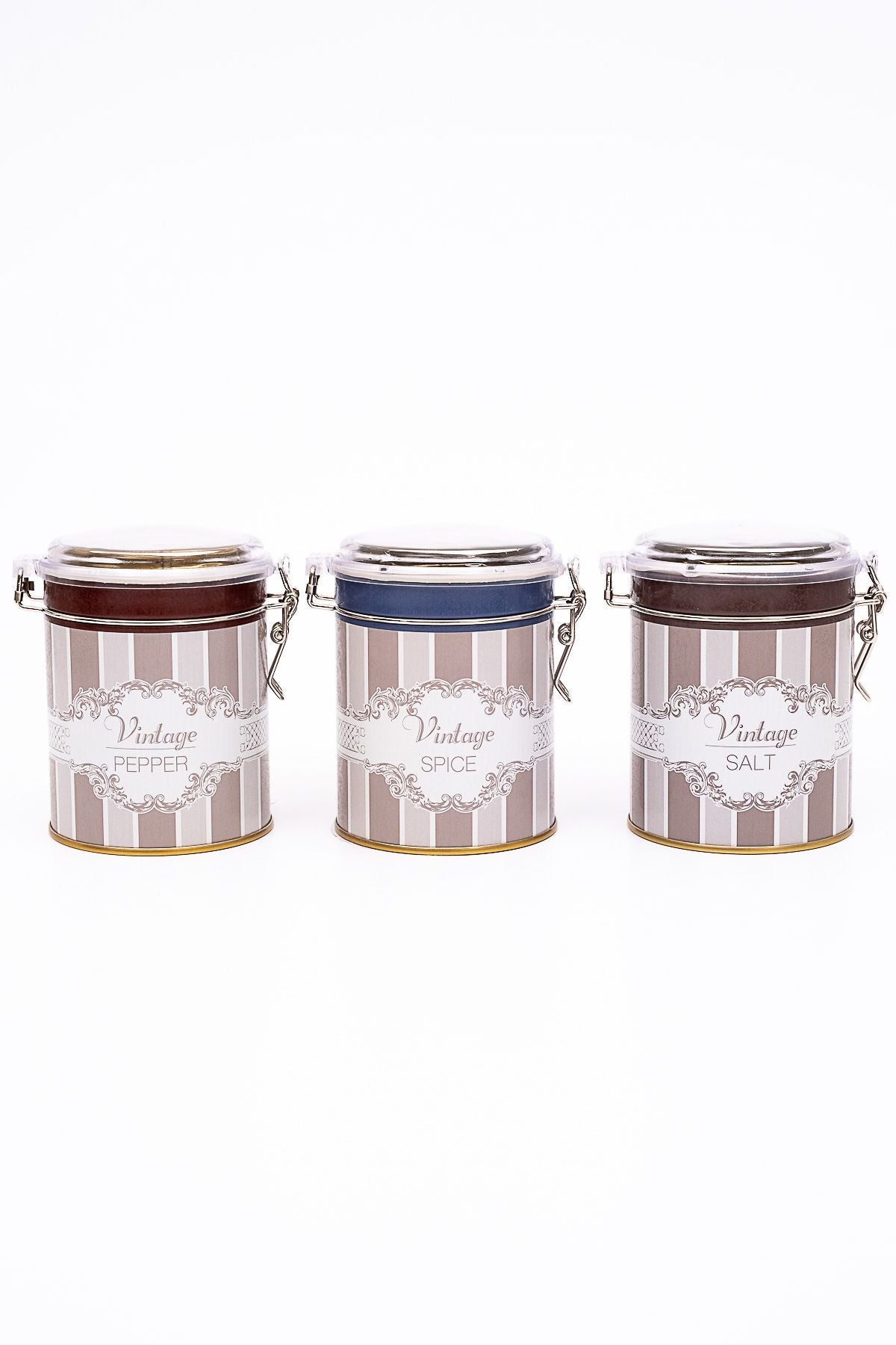 Erb19v5 Silindir Saklama Kabı Kilitli Ø90 3 Lü Set, Elegance