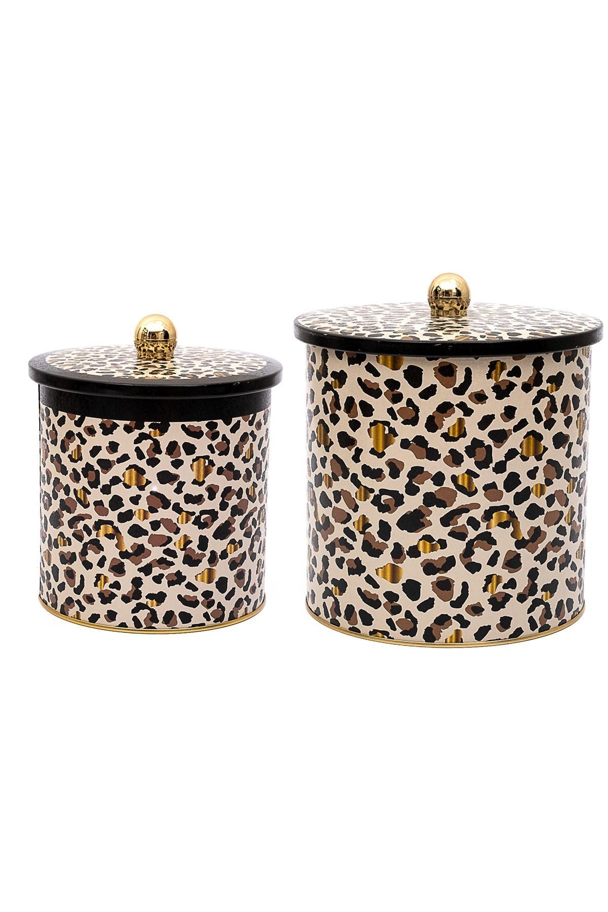 Leo Desenli Metal Saklama Kabı 2'li Set 2.1 Litre + 4.1 Litre Erb48v4