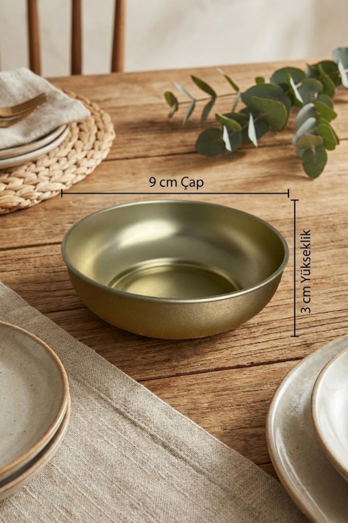 6 Parça Gold Metal Çerezlik Seti 6’lı – Ø9 cm Yükseklik 3 cm