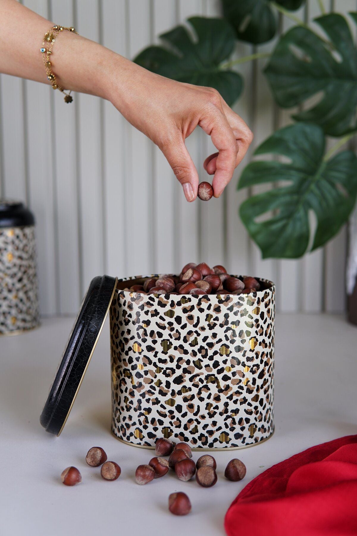 Er004-v4 Leo Desenli Oval Metal Saklama Kabı 11x15 Cm