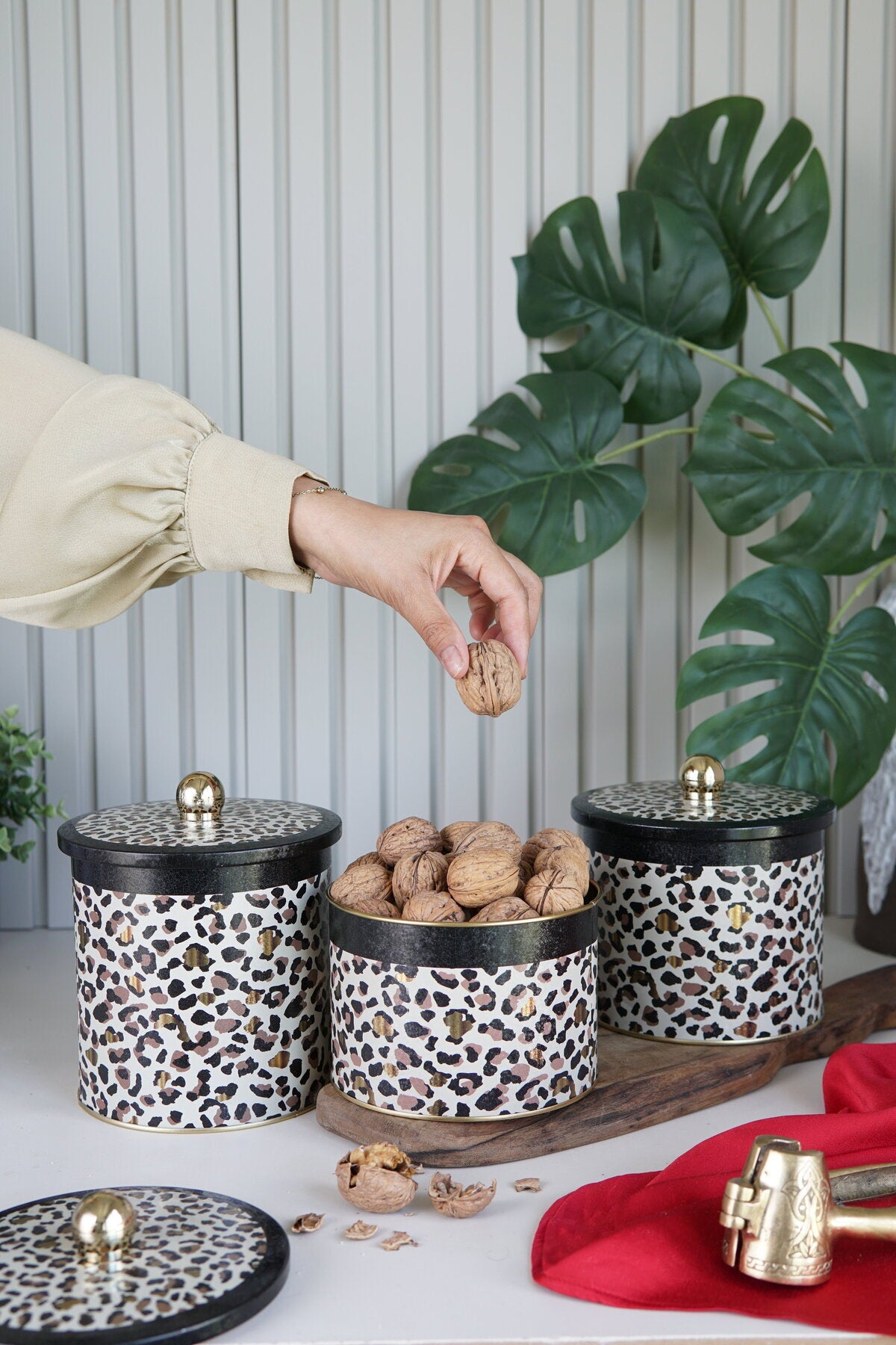 Yuvarlak Kutu Ø140, Topuz Kulp, 3 lü Set