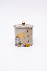 Kint Sugi Desenli Yuvarlak Metal Saklama Kabı, Erzak Saklama Kabı 14 Cm X 15 Cm Er143-3i