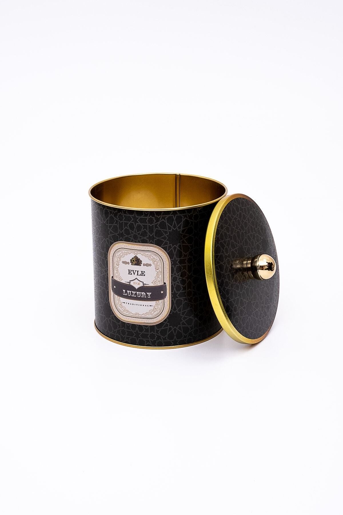 Trellis Desenli Yuvarlak Metal Saklama Kabı, Erzak Saklama Kabı 14 Cm X 15 Cm Er143-v2