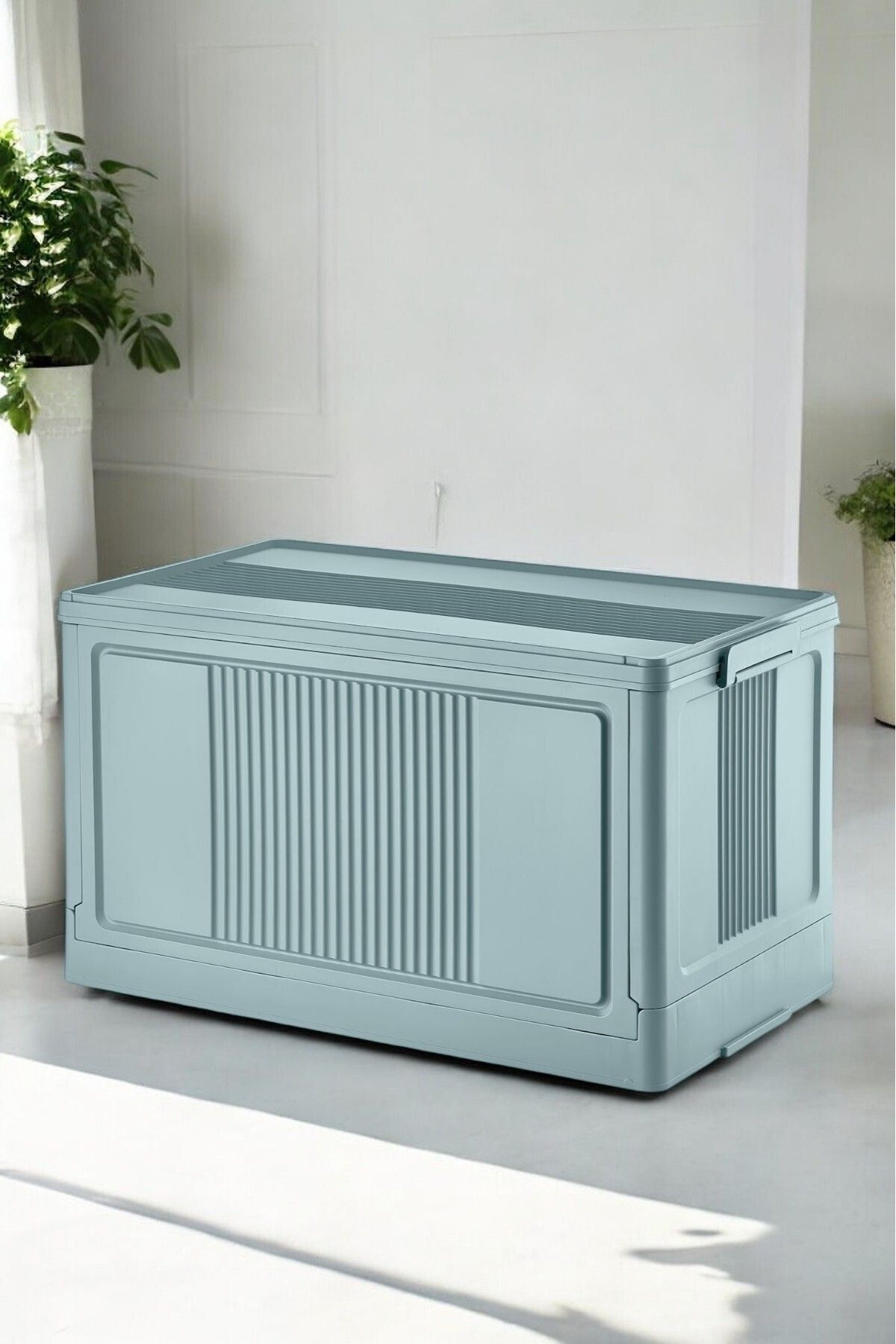 Çok Amaçlı Modüler Kasa, İstiflenebilir Organizer Düzenleyici 55 lt, 54 x 31,7 x 31,7 cm, Mavi