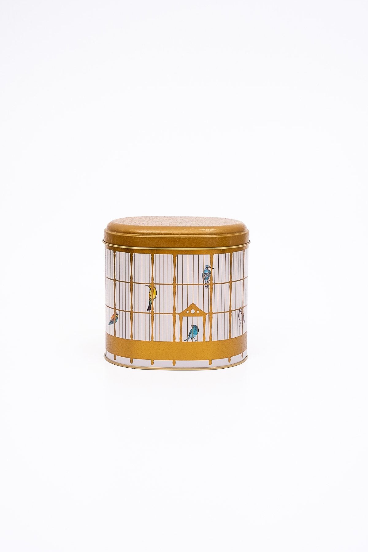 Er004-t7 Bird Cage Desenli Oval Metal Saklama Kabı 11x15 Cm