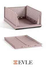 3'lü Mavi Modüler Raf Seti – Kayar Mekanizmalı Dolap İçi Düzenleyici, Pudra, 33,5 x 43 x 55.5 cm