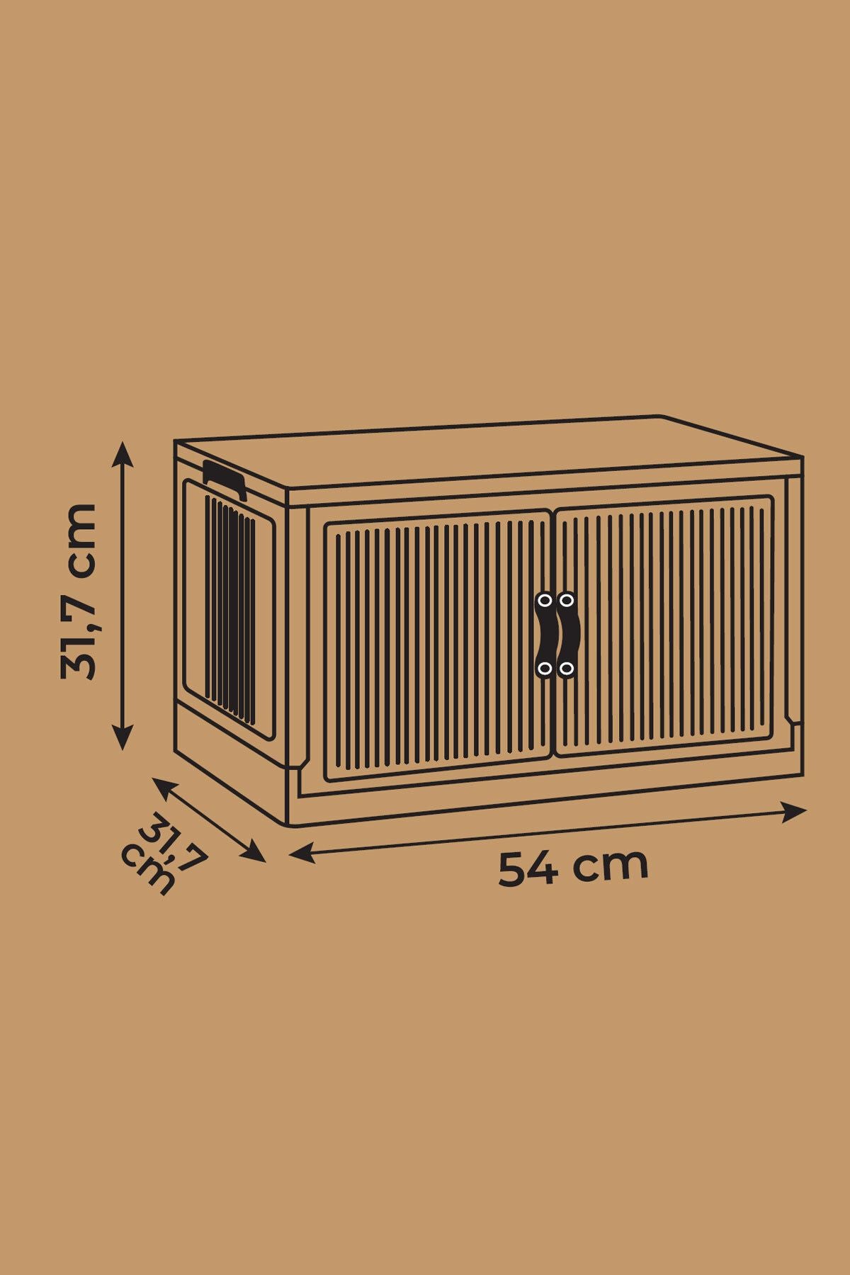 Katlanabilir Modüler Dolap Tekli 54 cm x 31,7 cm x 31,7 cm