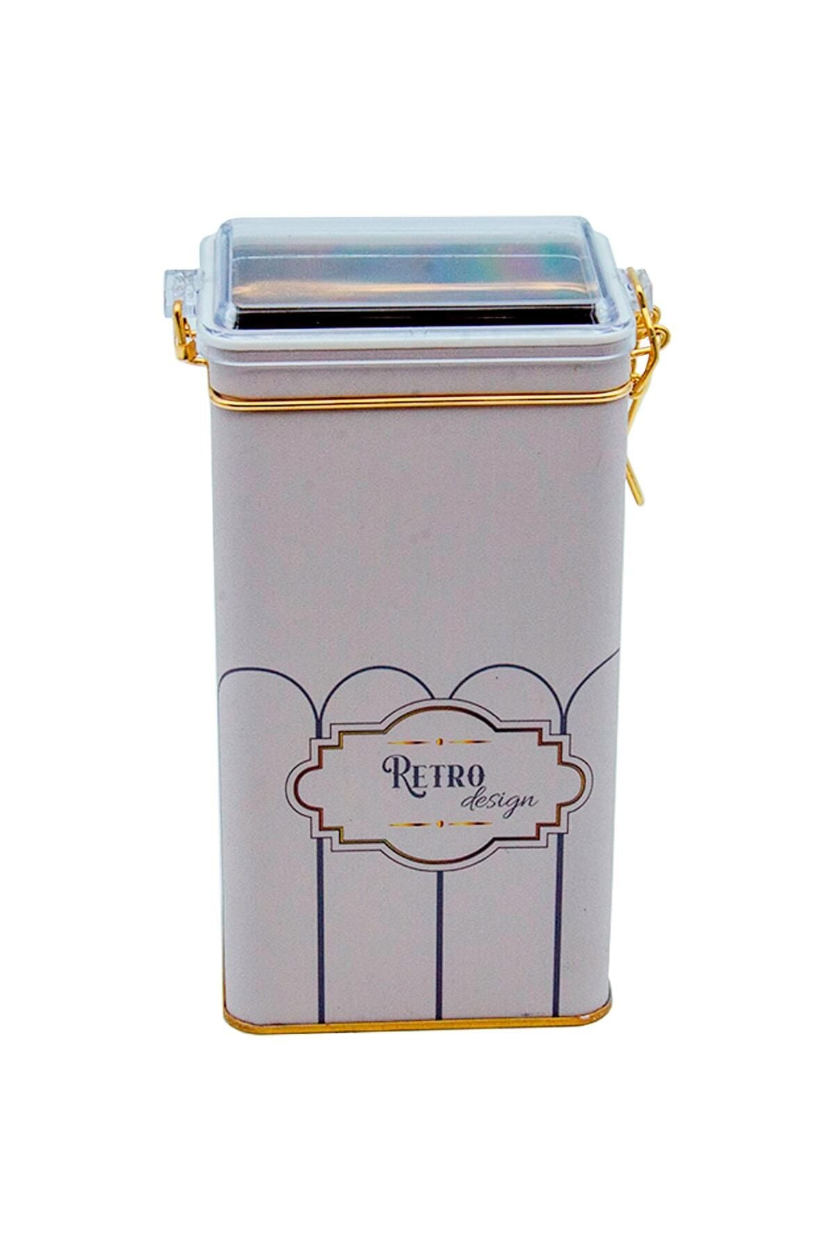 Er053-u6 Retro Desenli Dikdörtgen Metal Saklama Kabı 8x10 Cm