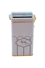 Er053-u6 Retro Desenli Dikdörtgen Metal Saklama Kabı 8x10 Cm