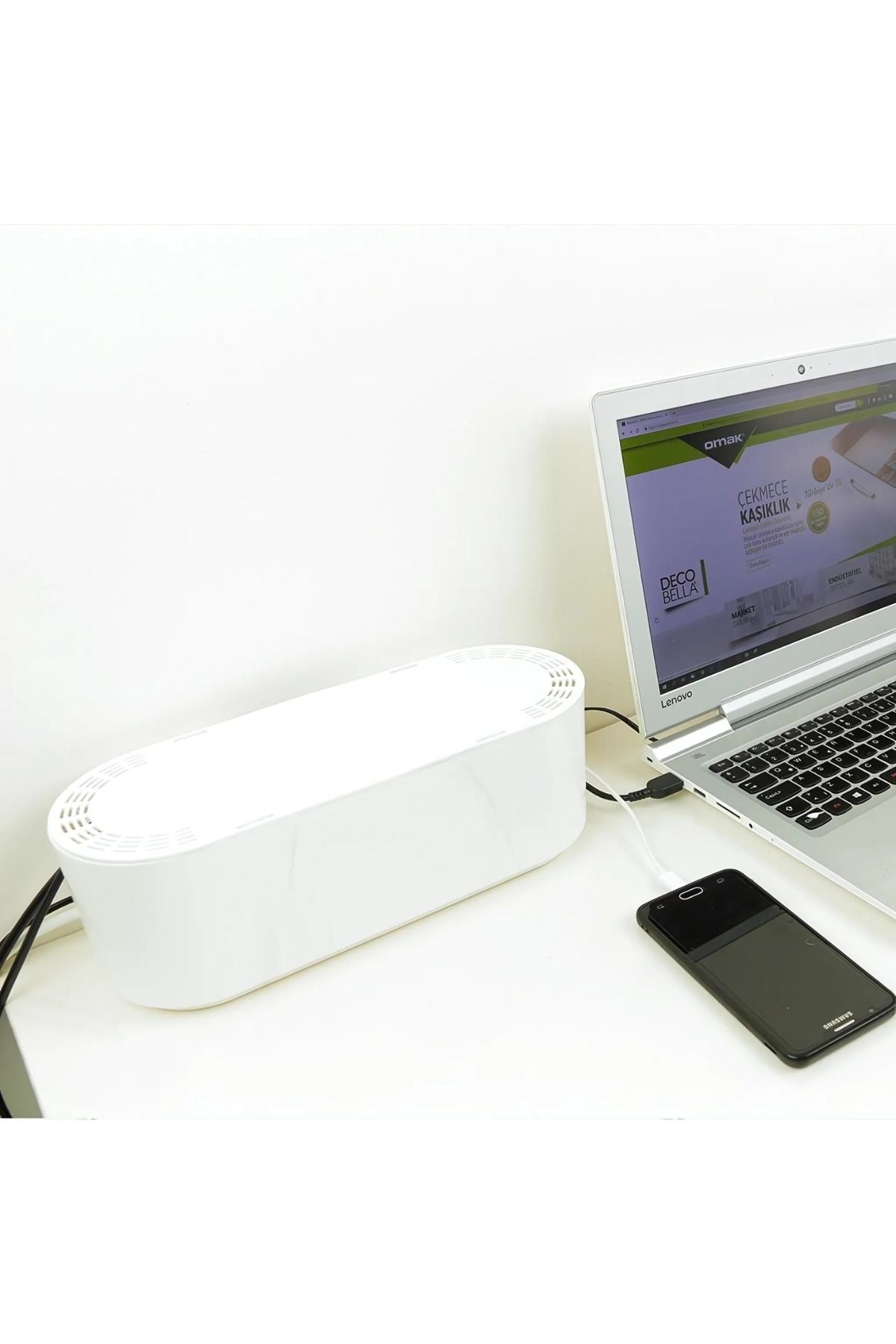 Kablo Düzenleyici, Kablo Gizleme Kutusu, Çoklu Priz Kutusu, Kablo Organizeri Beyaz