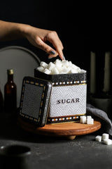 Er024-6d Mosaic Sugar Desenli Kare Metal Saklama Kabı 12x12 Cm