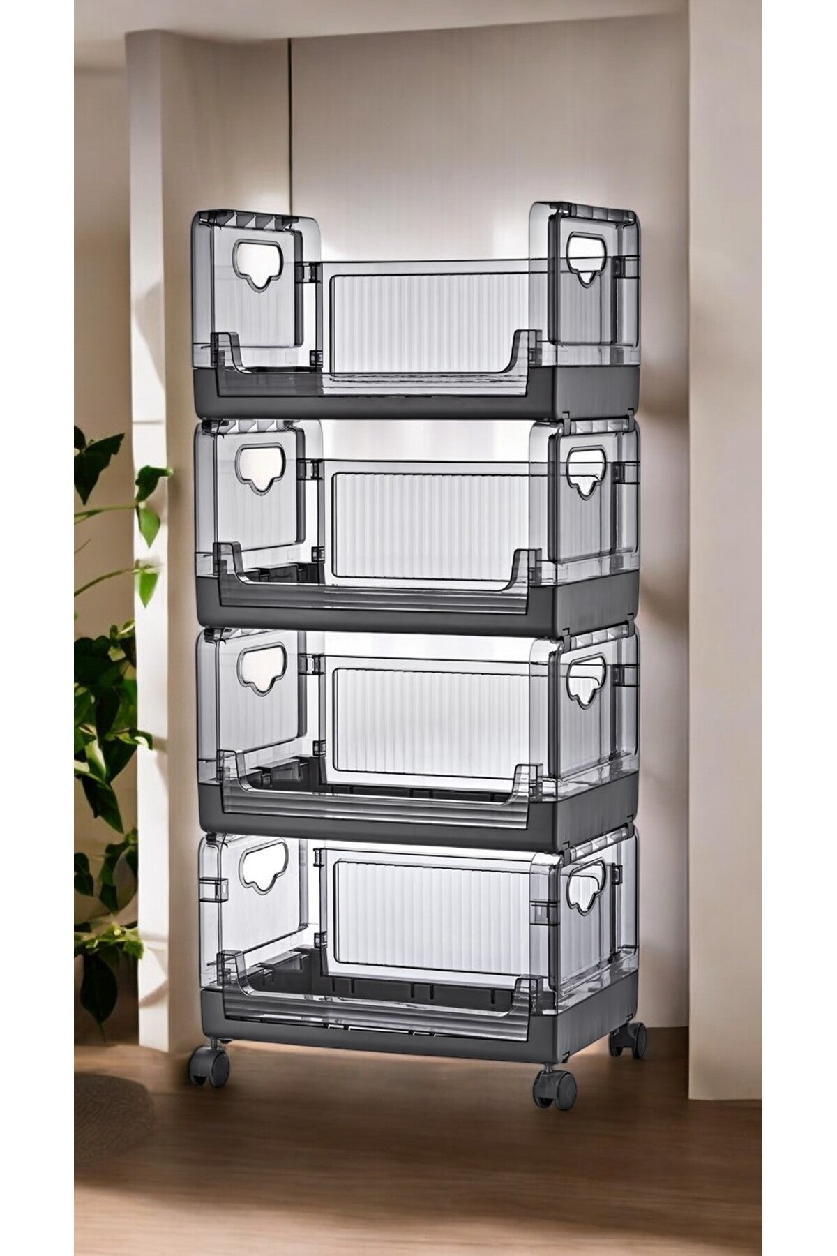 Emay Home 4 Katlı Portatif Organizer Raf Beyaz
