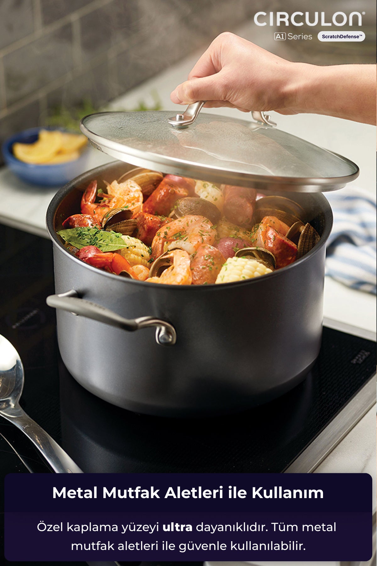 Cam Kapaklı Tencere 24 CM