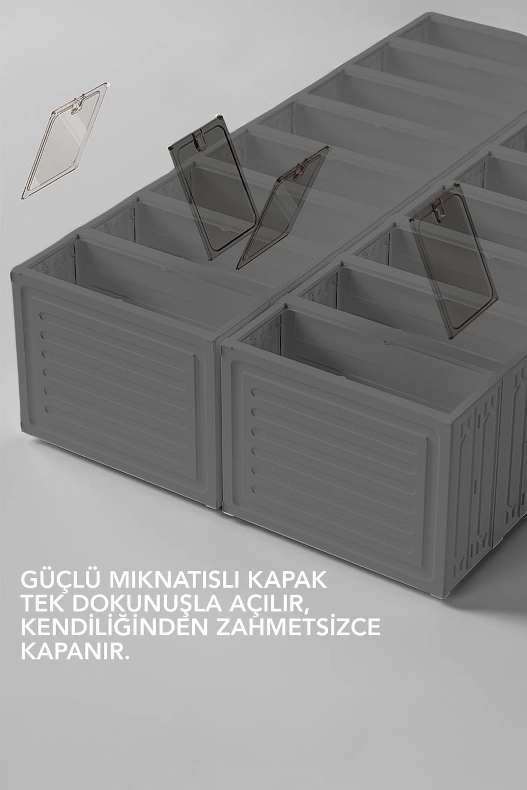 6 Katlı Katlanabilir Ayakkabılık, Modüler Ayakkabı Dolabı, Portatif Düzenleyici,Antrasit