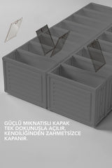 6 Katlı Katlanabilir Ayakkabılık, Modüler Ayakkabı Dolabı, Portatif Düzenleyici,Antrasit