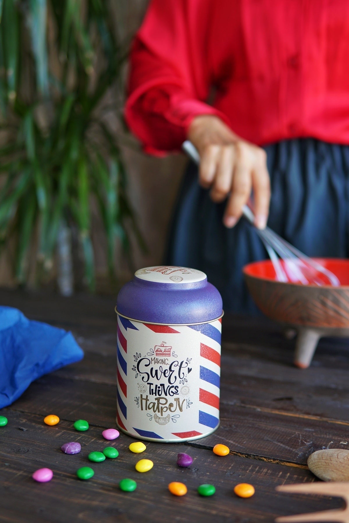 Yuvarlak Metal Saklama Kabı, Ø 9 x 11 cm, Kubbe Kapak, 0,6 lt