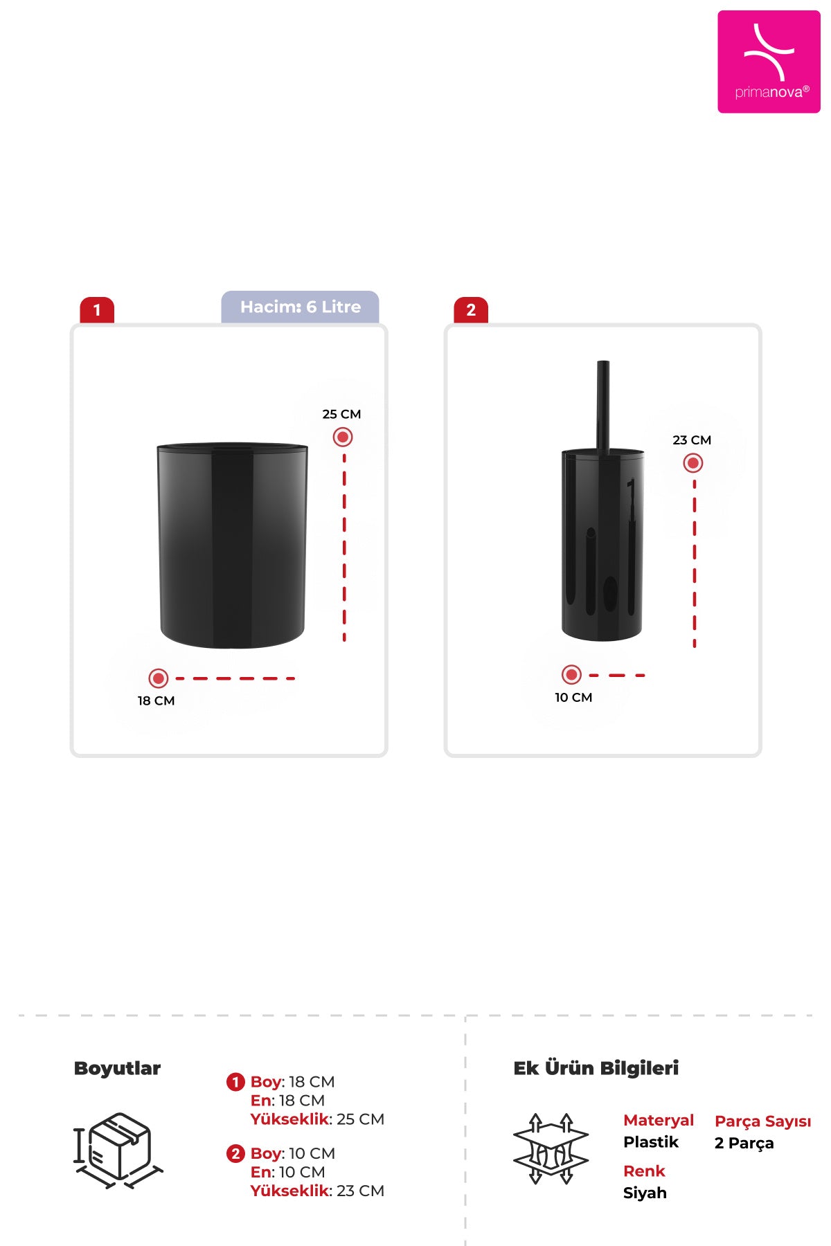 Flores 2'li Banyo Seti - Siyah