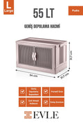 Evle Katlanabilir Modüler Dolap Tekli, 55 lt, 54 cm x 31,7 cm x 31,7 cm
