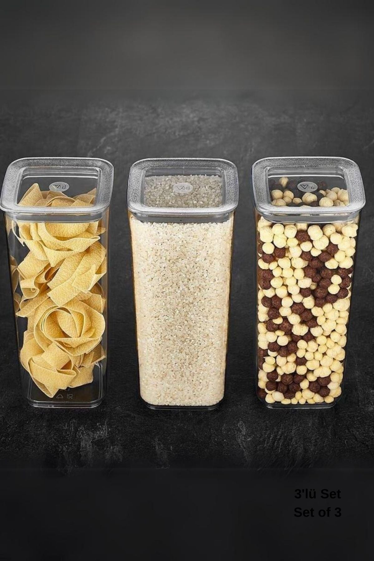 Sude Kare Saklama Kabı 3 x 1700 Ml