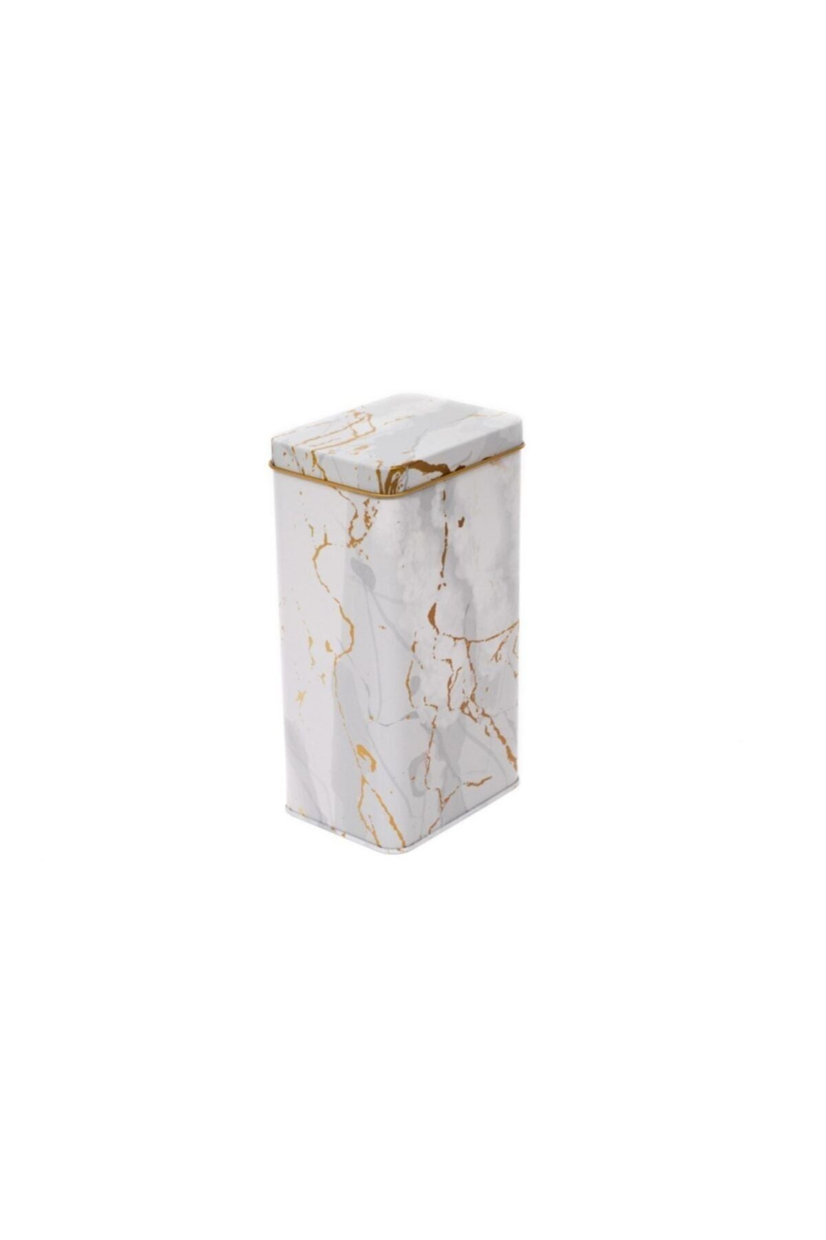 Ef050-51 Marble White Desenli Dikdörtgen Metal Saklama Kabı 8x10 Cm