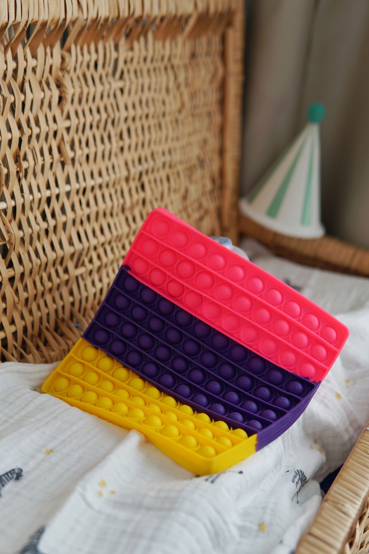 Popit Çarpım Tablosu, Gökkuşağı Renkli Pop It Push Bubble Popit Oyuncak, Eğitici Oyuncak, 20 x 20 cm