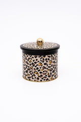 Leo Desenli Yuvarlak Metal Saklama Kabı, Erzak Saklama Kabı - Organizer 14 Cm X 12,5 Cm Er142-v4