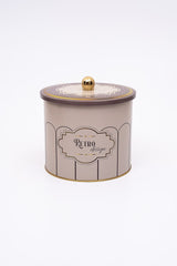 Retro Desenli Erzak Saklama Kabı - Metal Saklama Kabı 17,5 Cm X 15,5 Cm Er146-u6