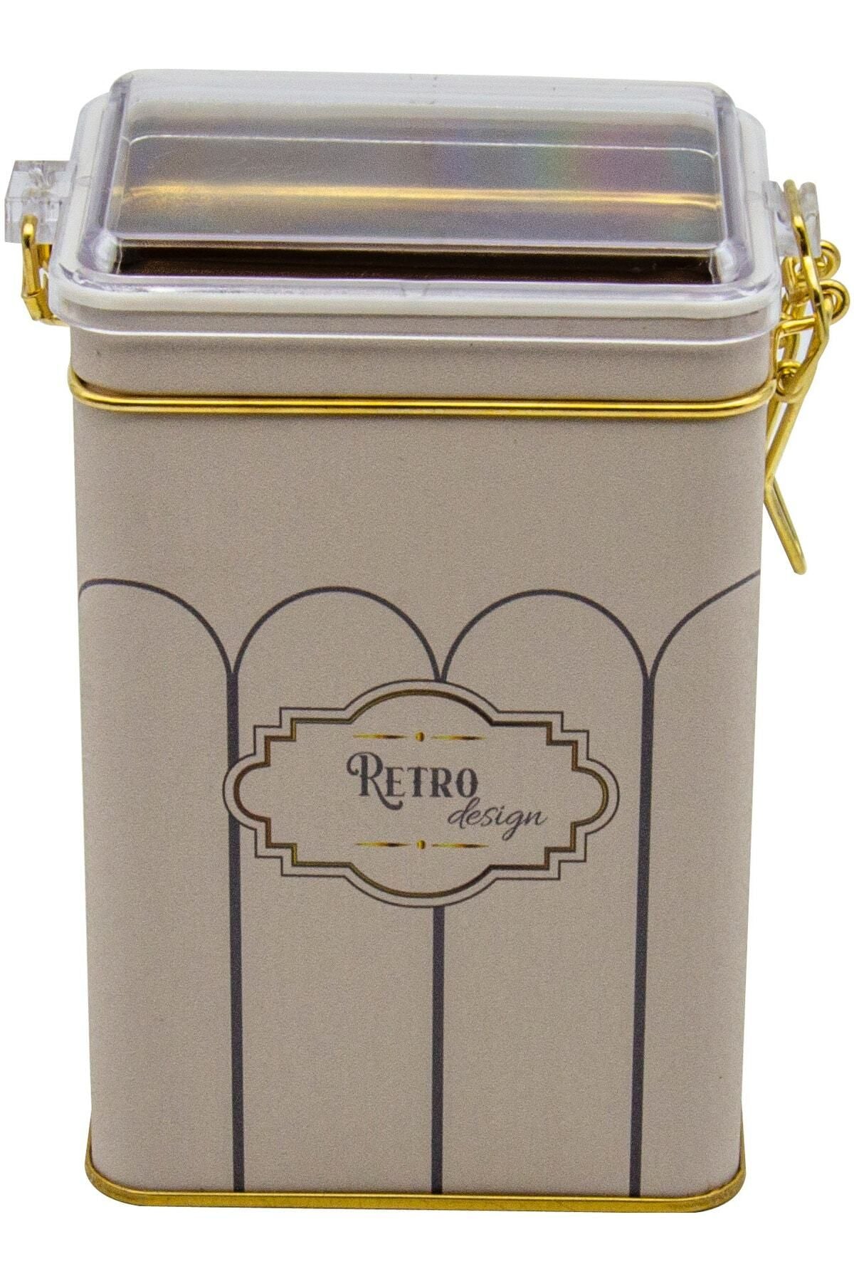 Er043-u6 Retro Desenli Dikdörtgen Metal Saklama Kabı 8x10 Cm